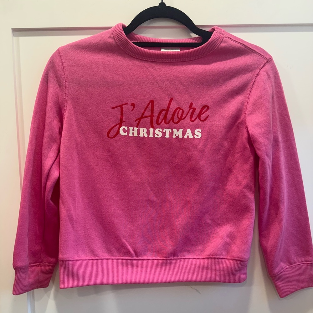 Pink J'Adore Christmas Kids Sweatshirt